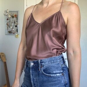 Theory silk cami, mauve, size p